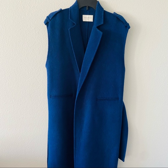 Sandro Paris Wool Belted Sleeveless Coat - Picture 4 of 8